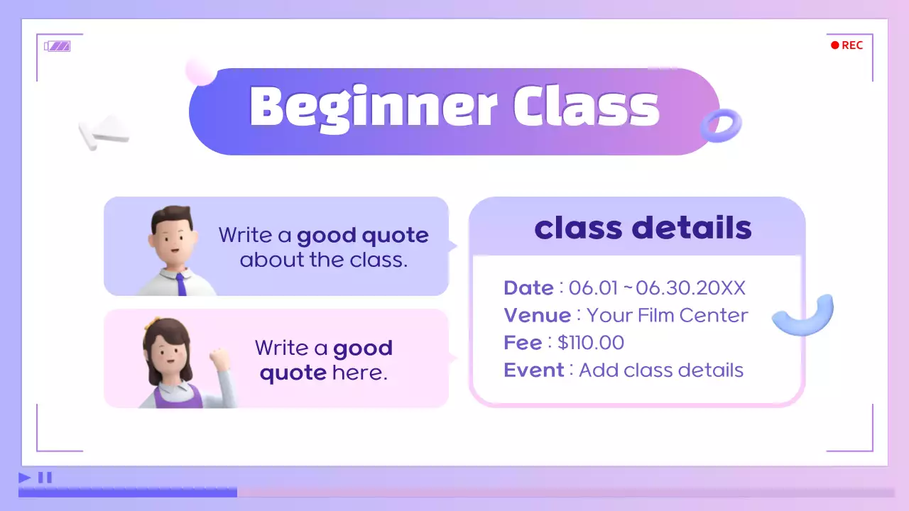 Purple Modern Video Course Announcement Presentation