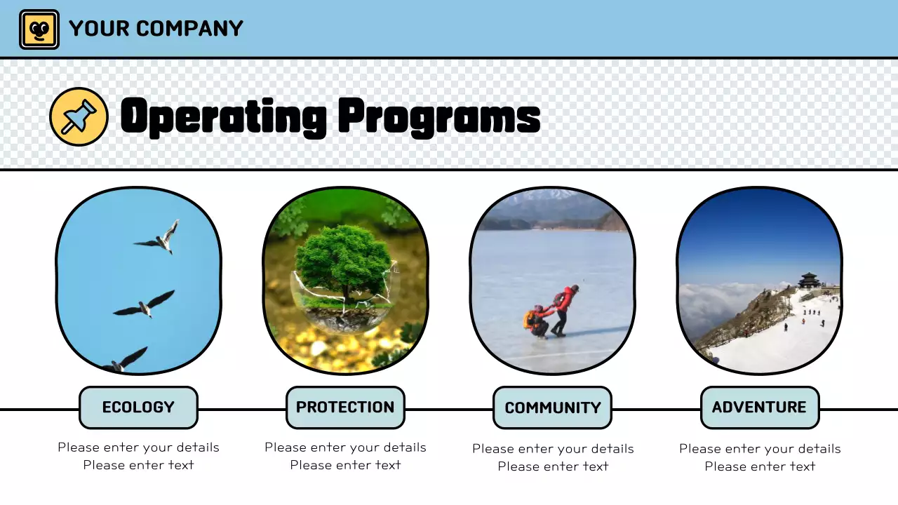 Colorful Retro Eco Camp Plans Presentation