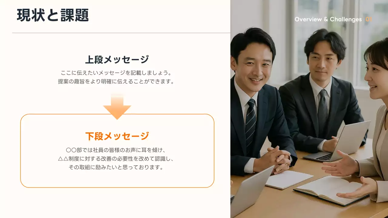 オレンジ モダン ビジネス 提案書 プレゼンテーション