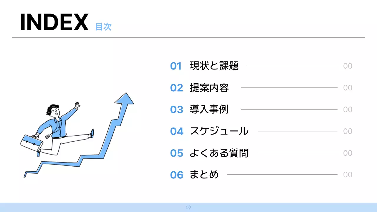 青 シンプル ビジネス 提案書 プレゼンテーション