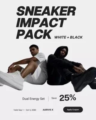 Black Modern Sneaker Promotion Instagram Post