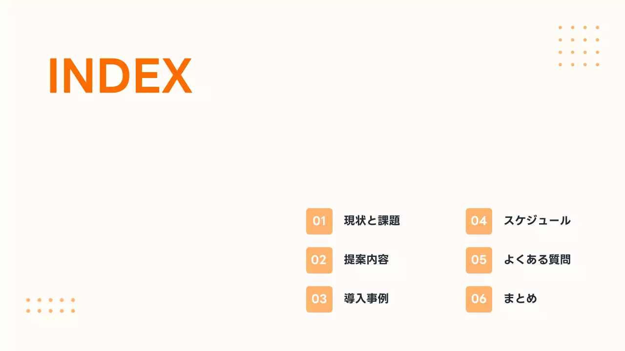オレンジ モダン ビジネス 提案書 プレゼンテーション