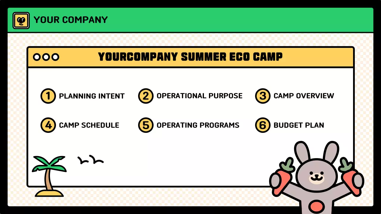 Colorful Retro Eco Camp Plans Presentation