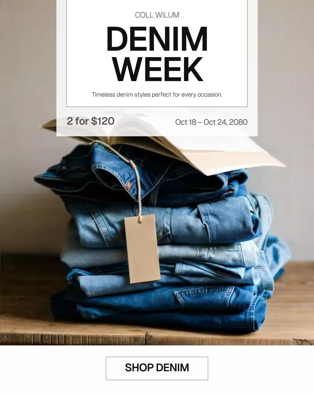 Blue Trendy Denim Promotion Instagram Post