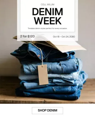 Blue Trendy Denim Promotion Instagram Post