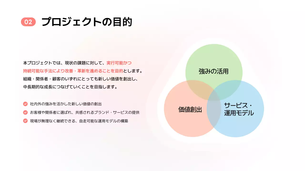 ピンク シンプル プロジェクト 提案書 プレゼンテーション