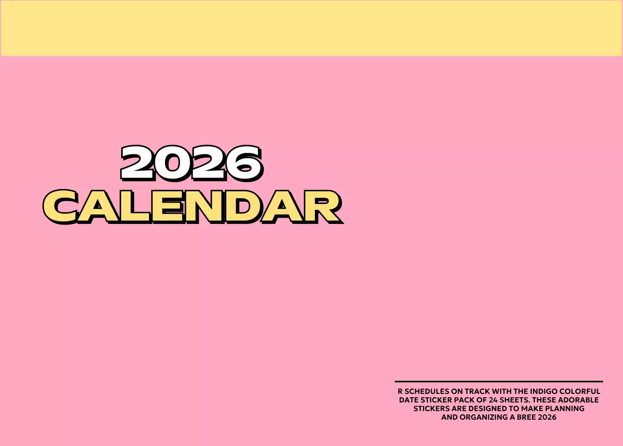 様々なレトロなイラストが描かれたカラフルなカレンダーカレンダー