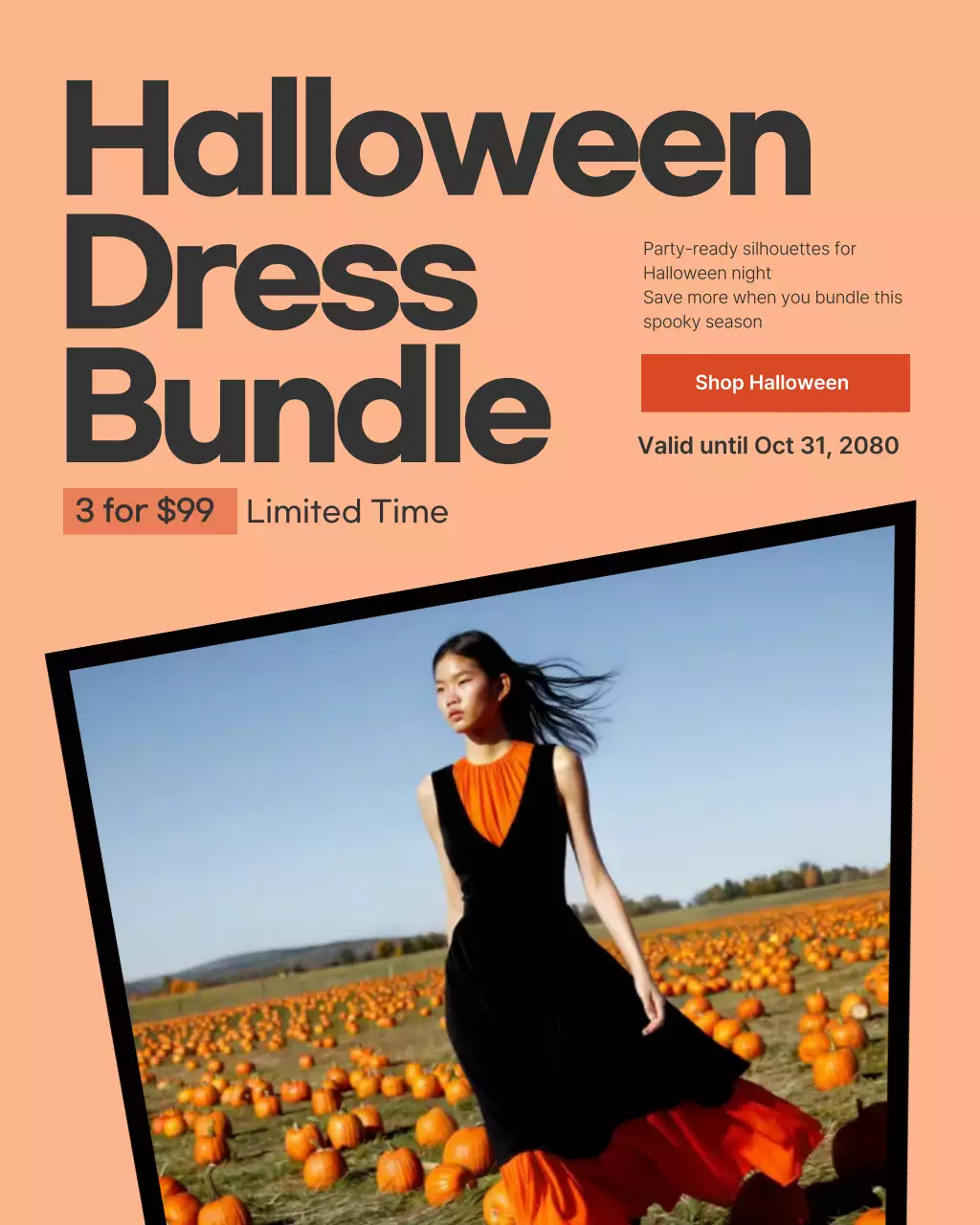 Orange Trendy Fashion Promotion Instagram Post