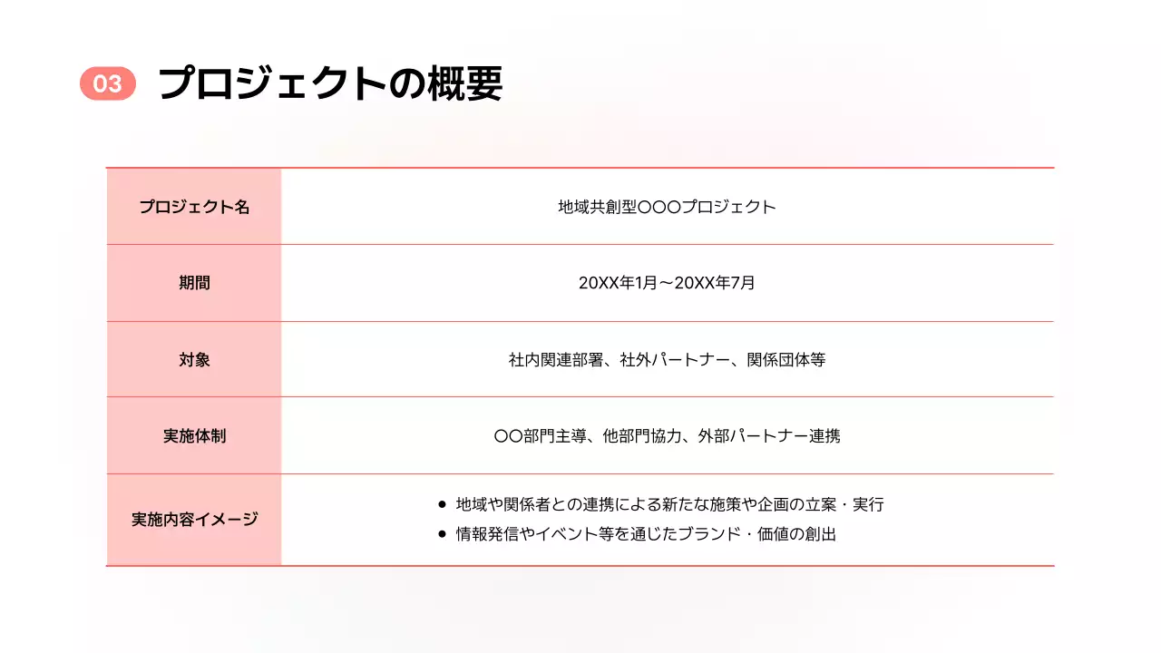 ピンク シンプル プロジェクト 提案書 プレゼンテーション