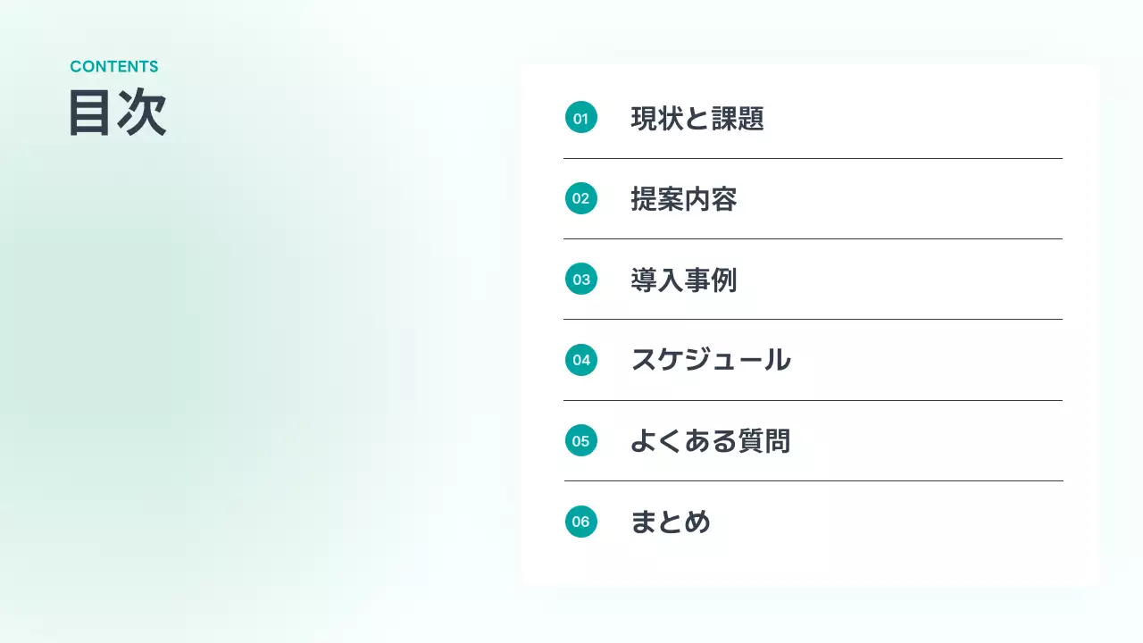 ミント シンプル ビジネス 提案書 プレゼンテーション