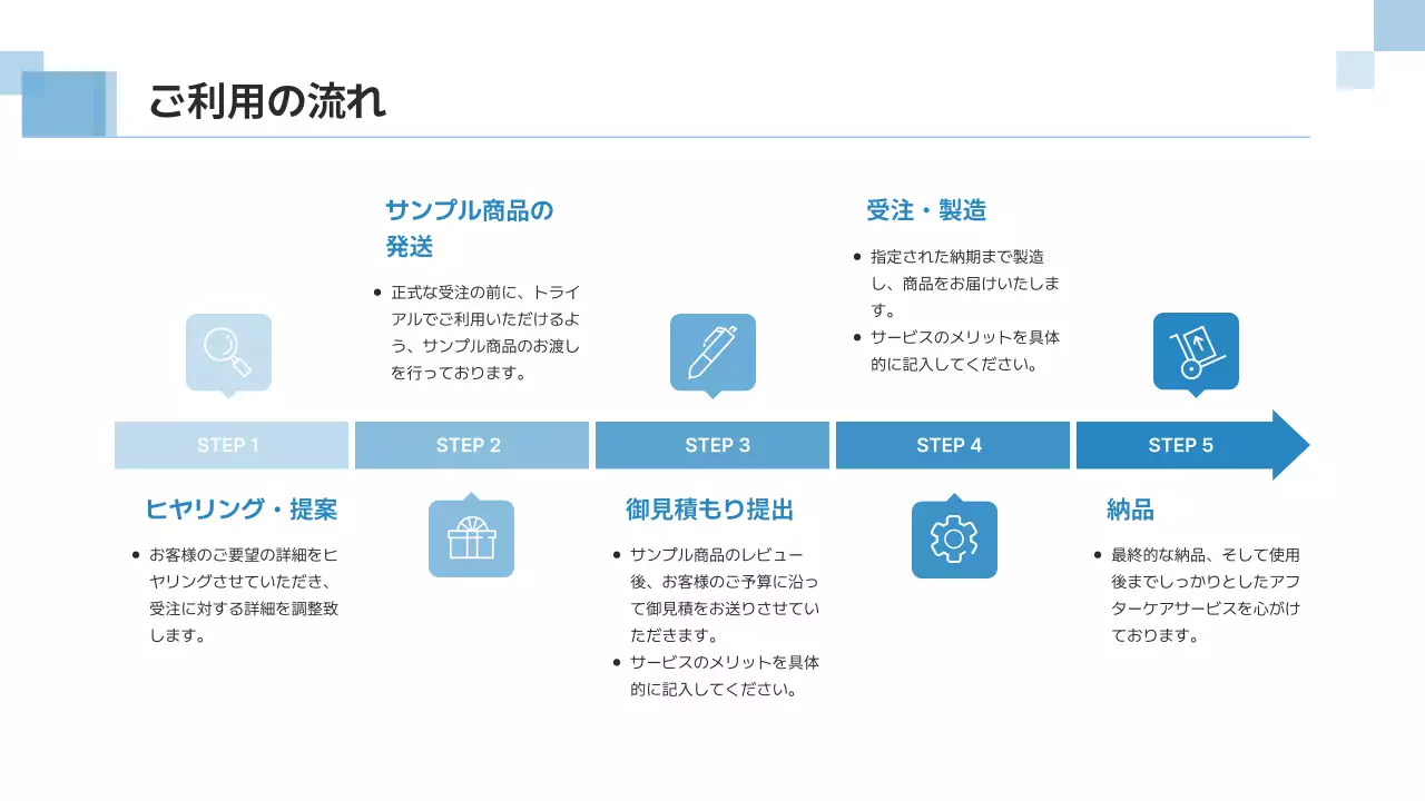 青 シンプル ビジネス 提案書 プレゼンテーション