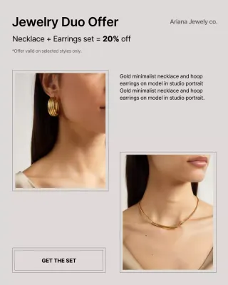Gold Minimalist Jewelry Promotion Instagram Post