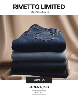 Blue Modern Denim Advertisement Instagram Post