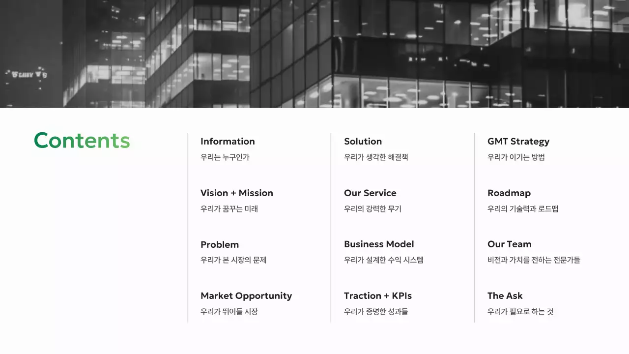 초록 모던 비즈니스 보고서