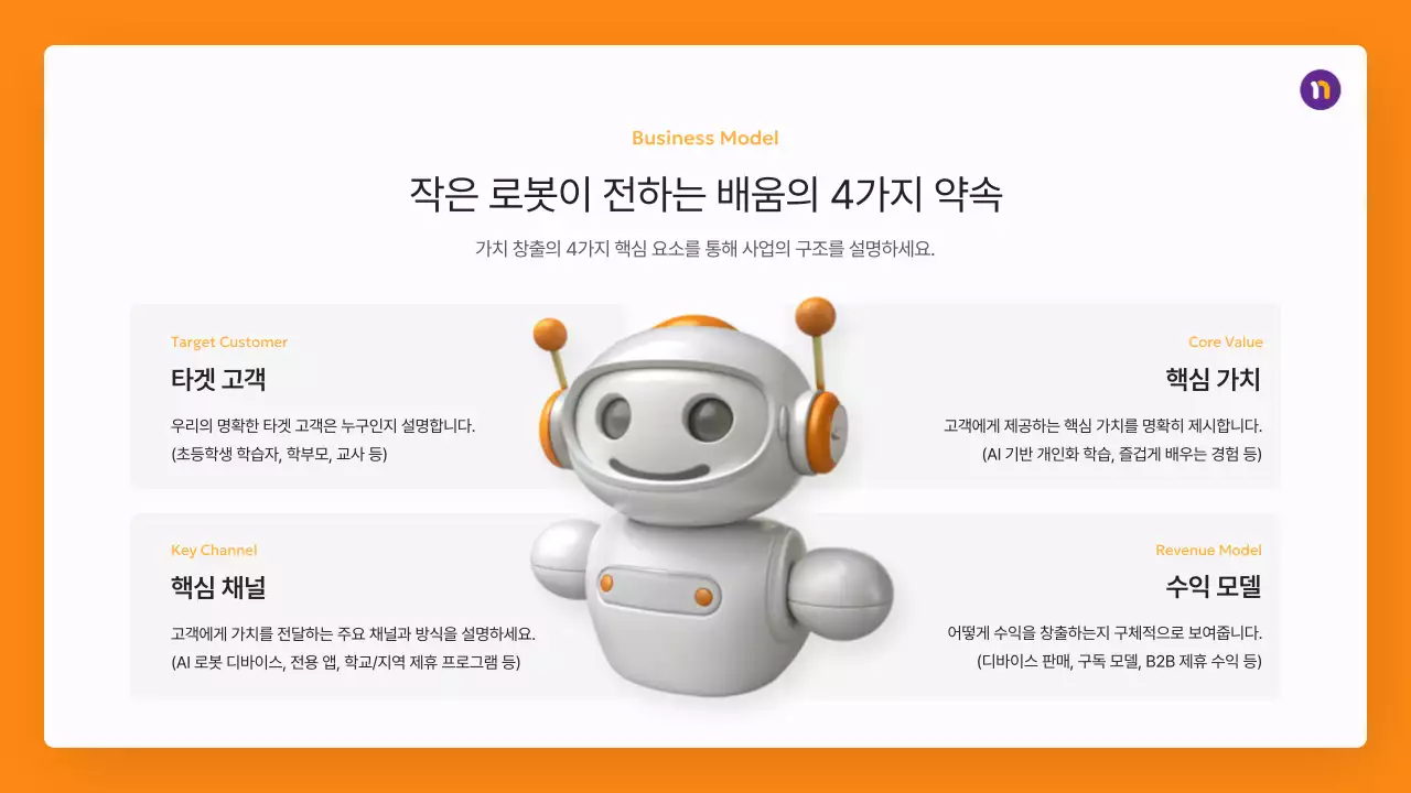 주황 모던 프레젠테이션 설명서 IR