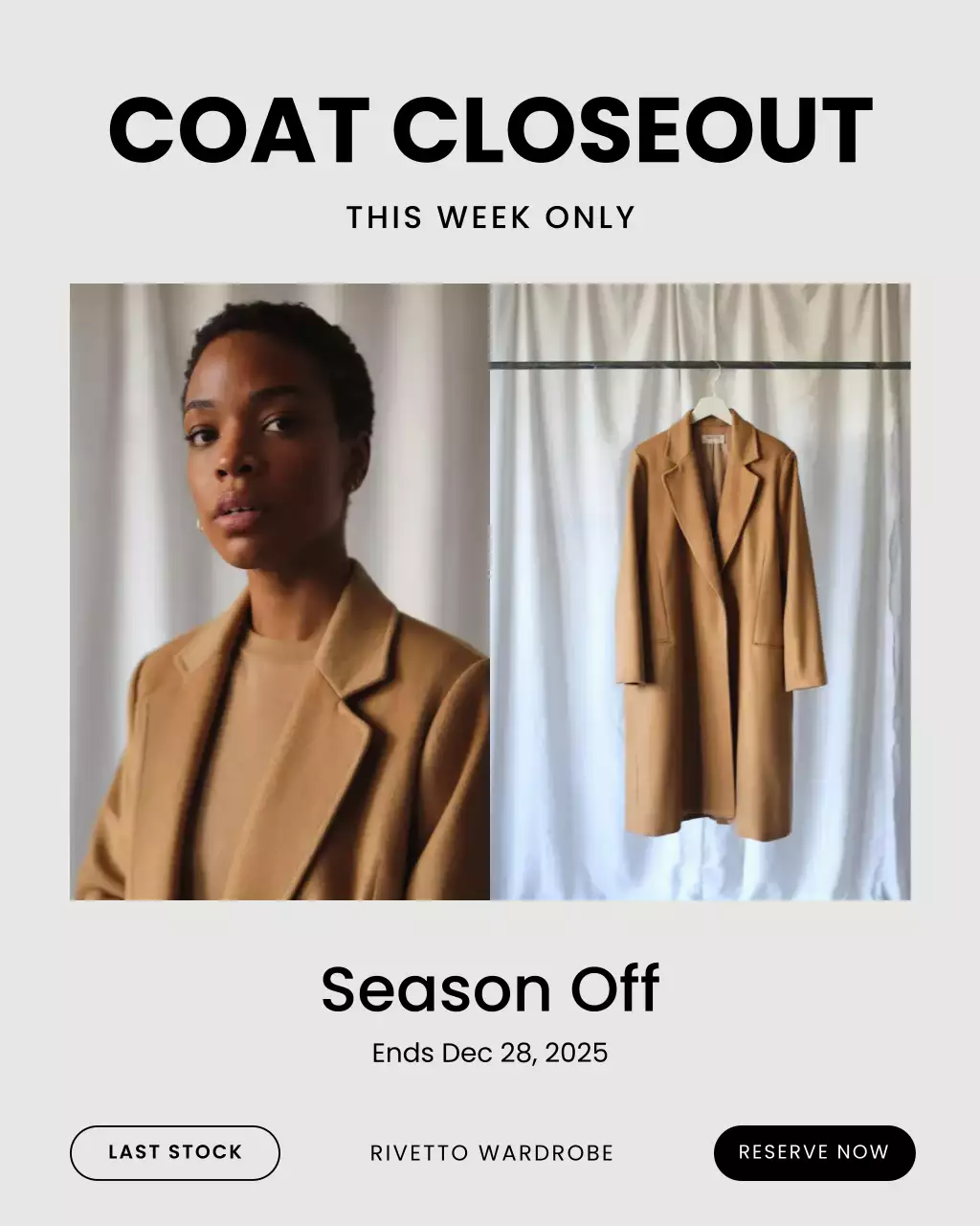 Beige Classic Fashion Promotion Instagram Post