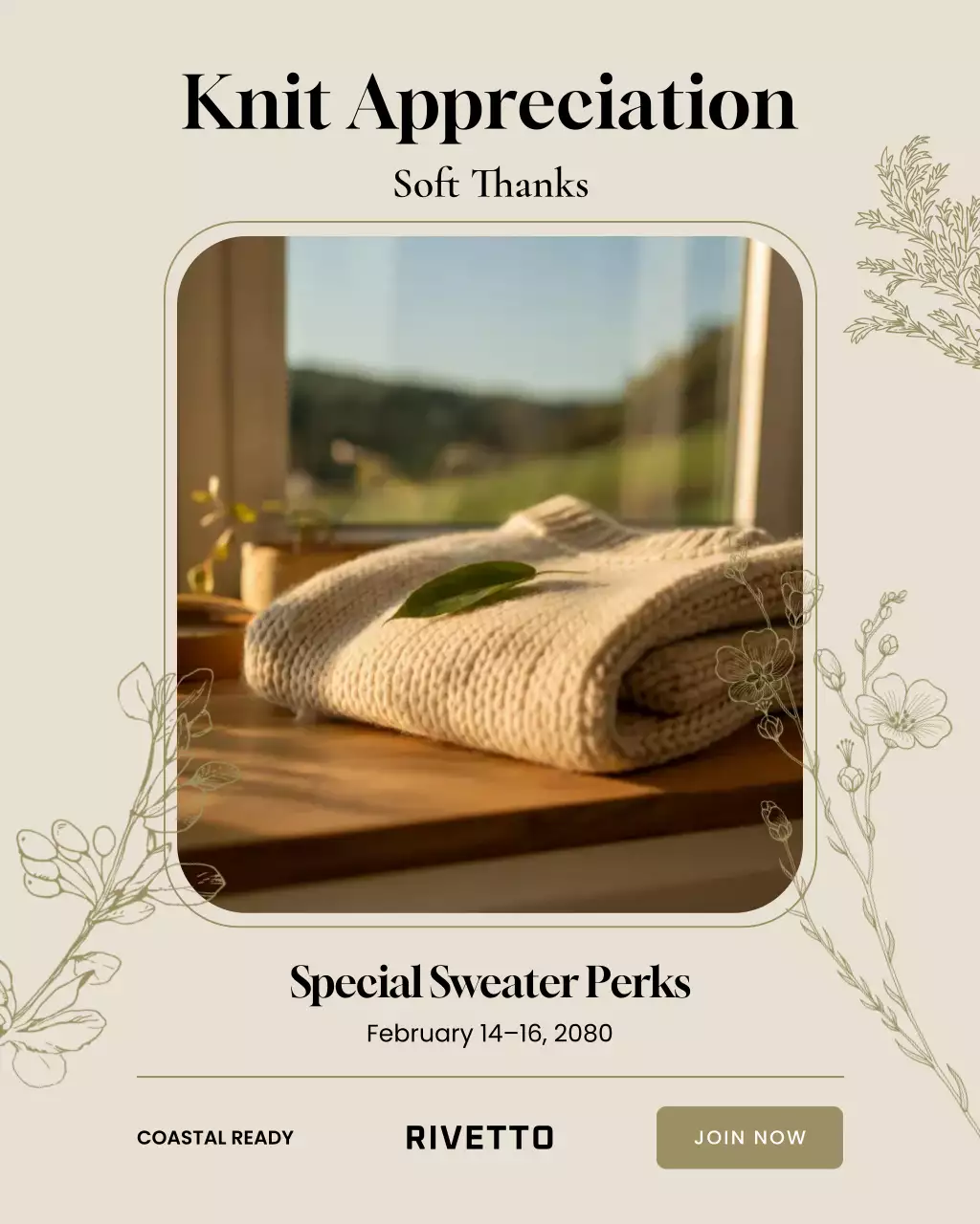 Cream Elegant Knit Event Promotion Instagram Post