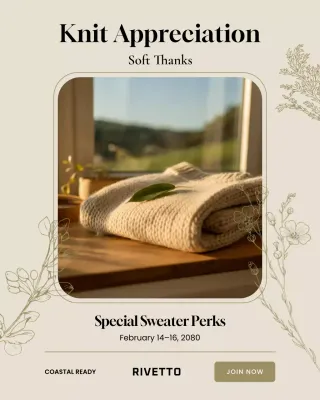 Cream Elegant Knit Event Promotion Instagram Post