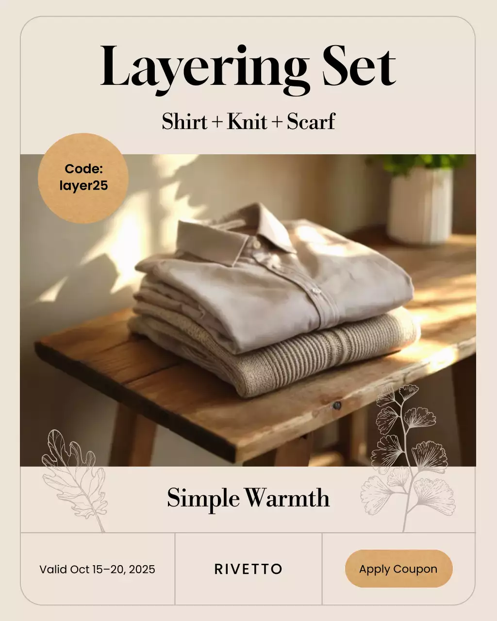 Beige Minimal Fashion Promotion Instagram Post