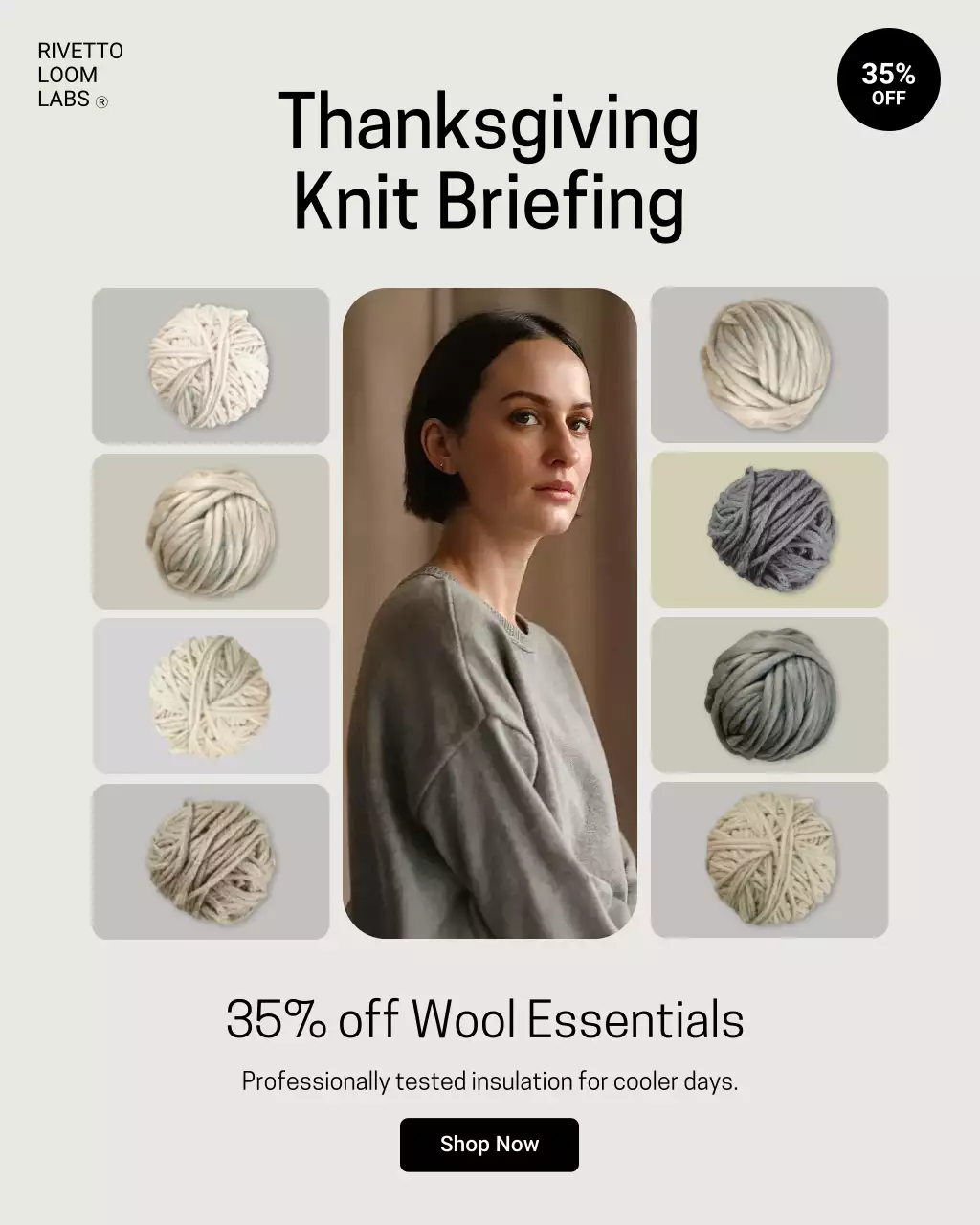 Beige Modern Knitwear Promotion Instagram Post