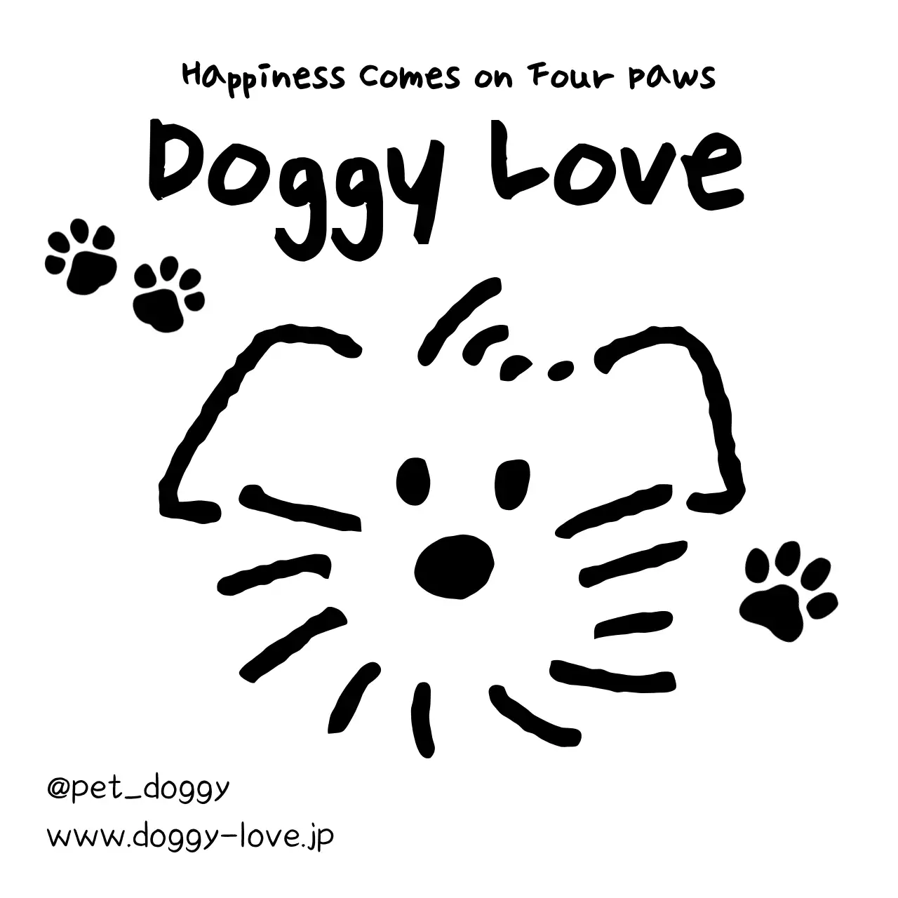 白黒 シンプル ペット ロゴ カジュアル