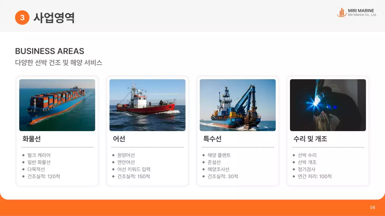 주황 모던 해운 광고