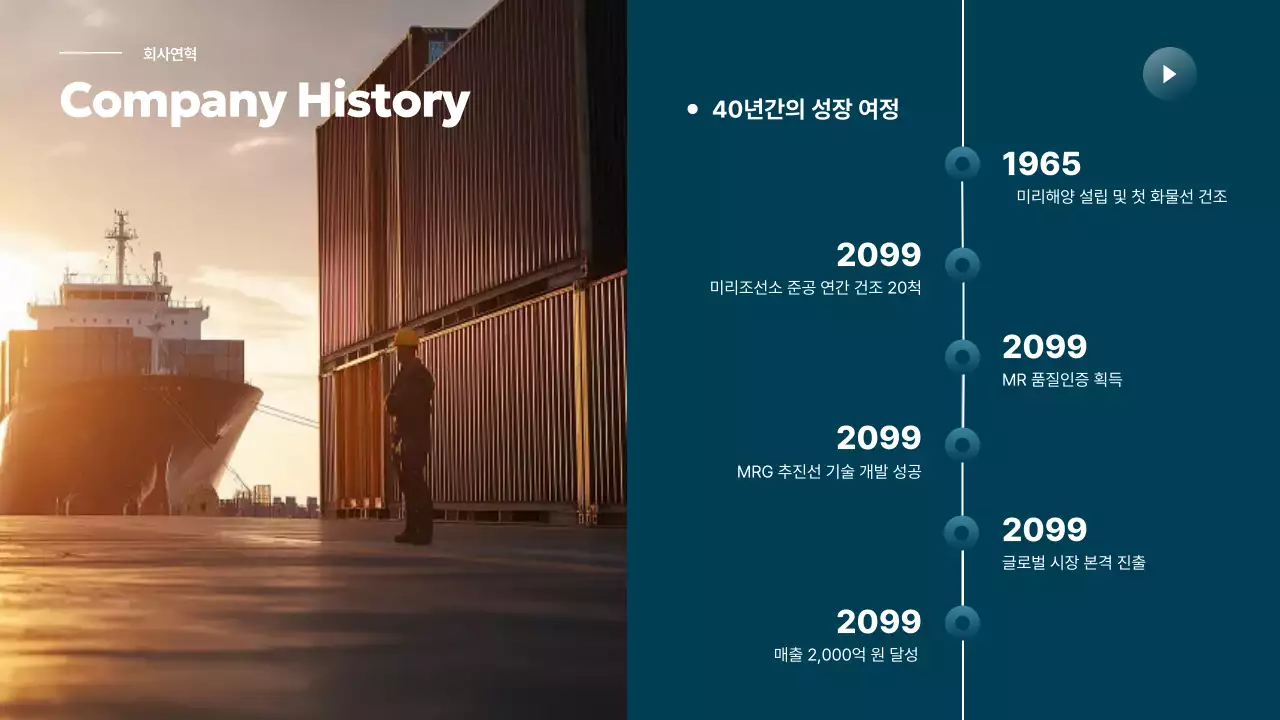 하늘색 모던 해운업 홍보