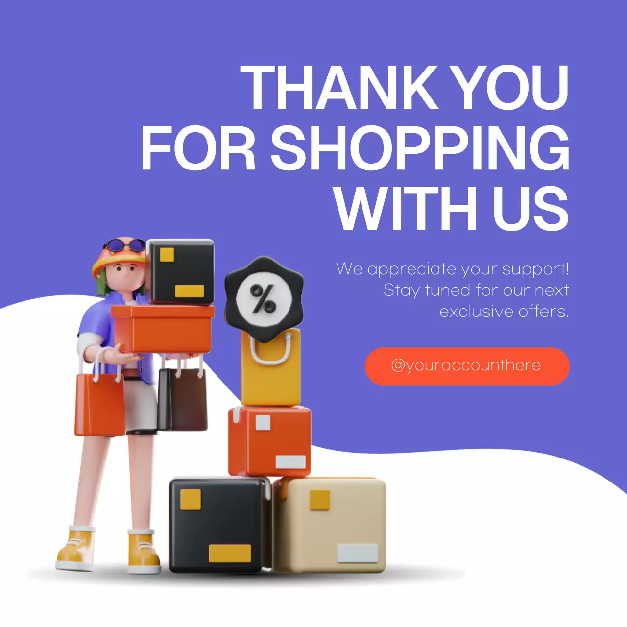 Purple Modern Shopping Promotion