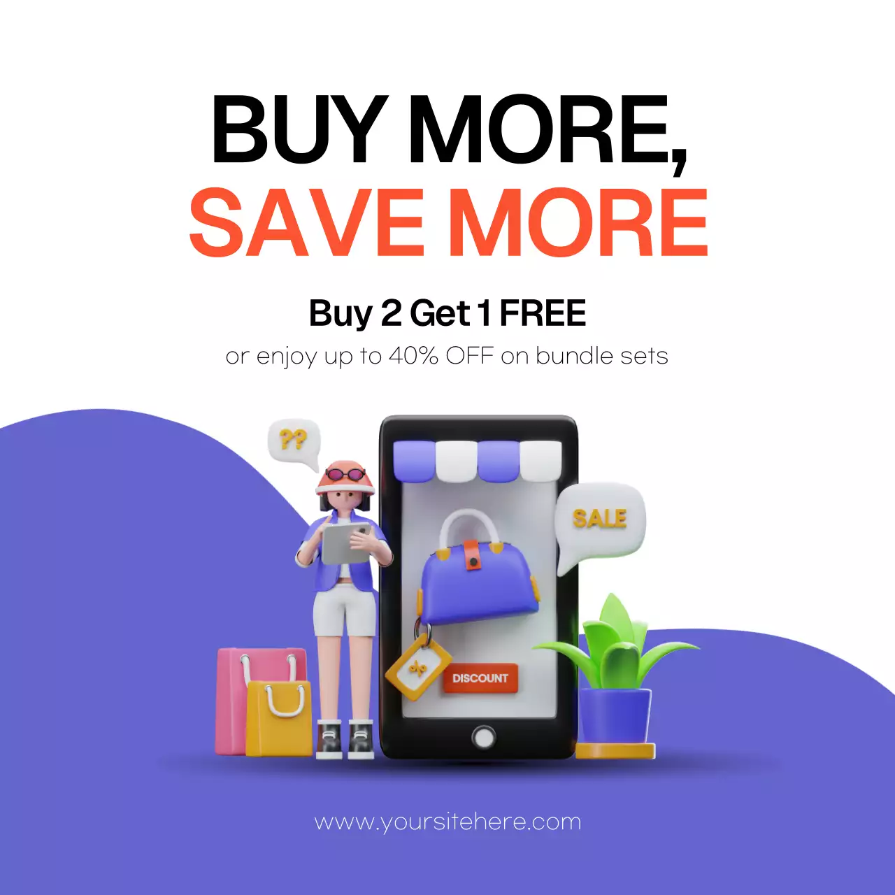 Purple Modern Shopping Sale Promotion