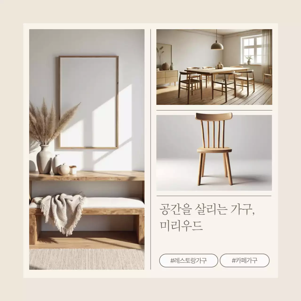 베이지 미니멀 인테리어 광고