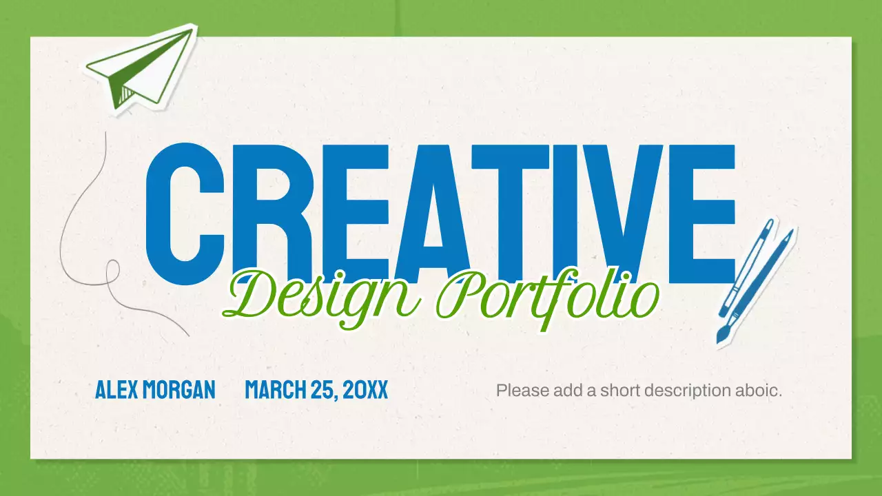 Green And Blue Modern Design Portfolio Presentation