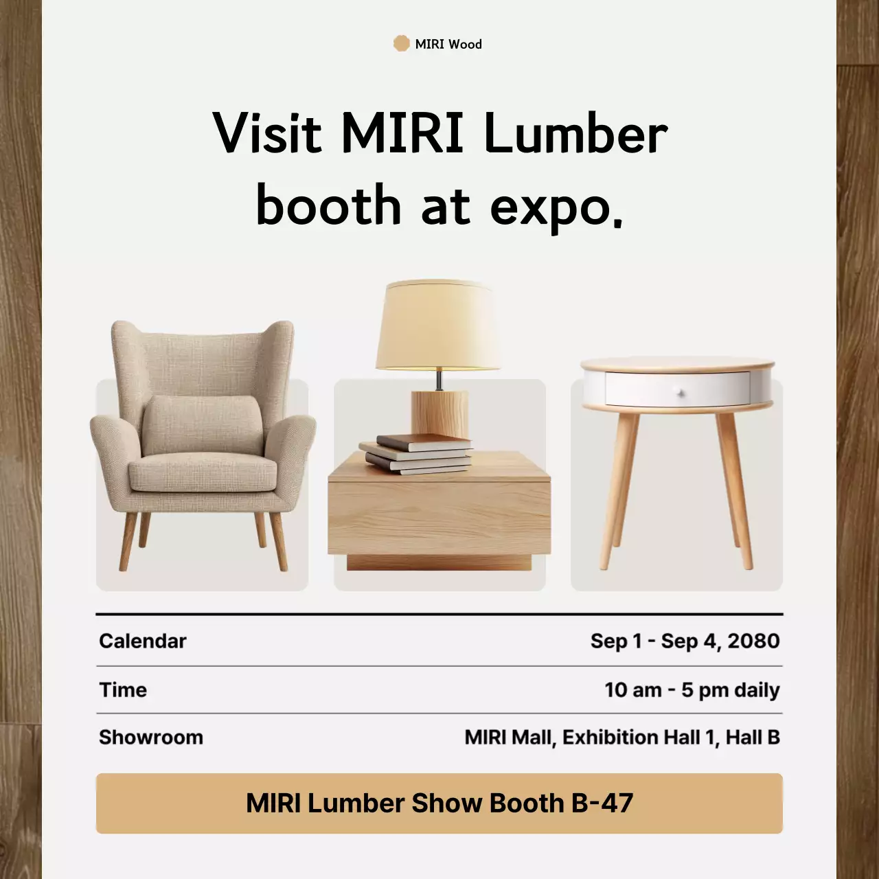 Panduan Pameran Beige Simple