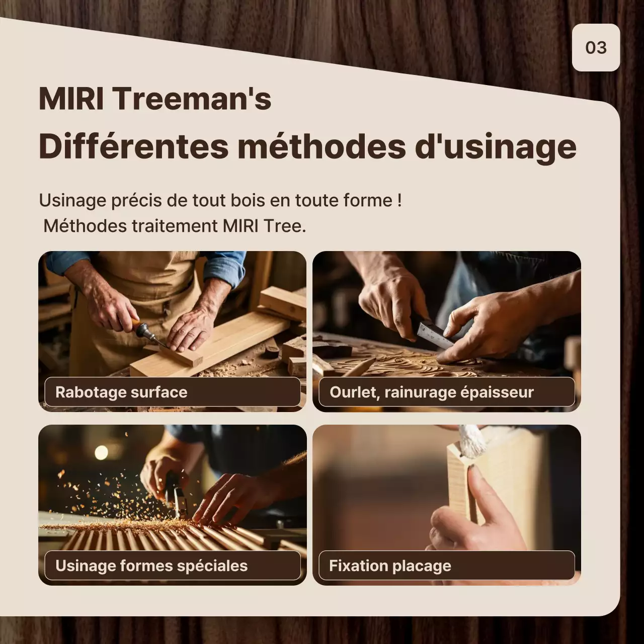 Publicité pour des meubles simples marron