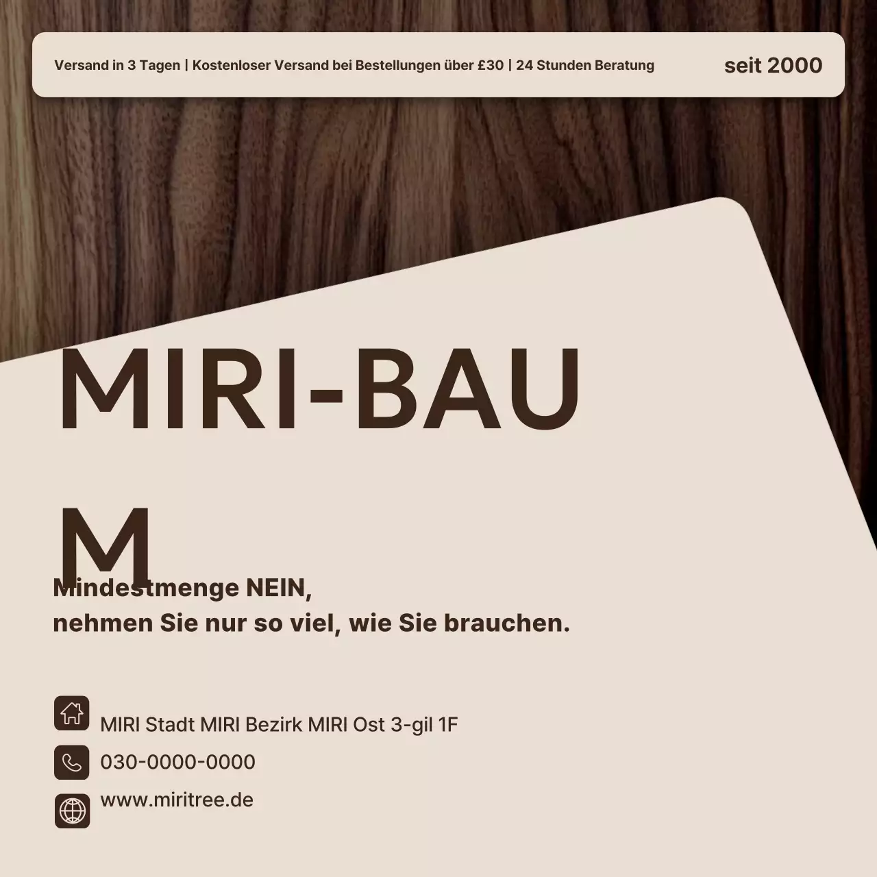 Werbung für einfache braune Möbel