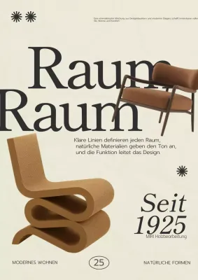 Beige minimalistische Innenwerbung