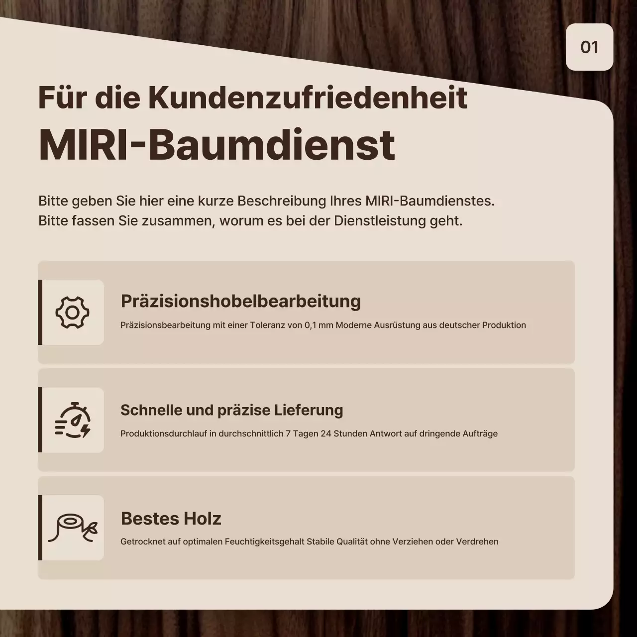 Werbung für einfache braune Möbel