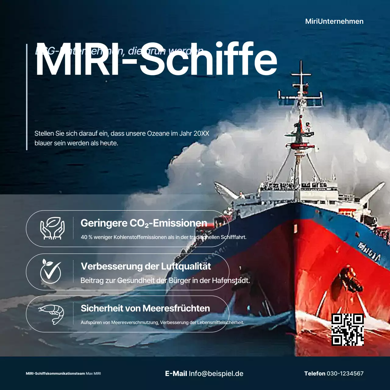 Blaue, moderne, umweltfreundliche Werbung