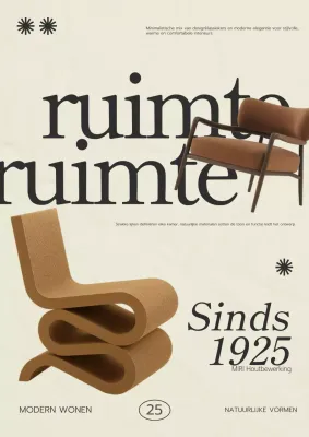 Beige minimalistische interieuradvertentie