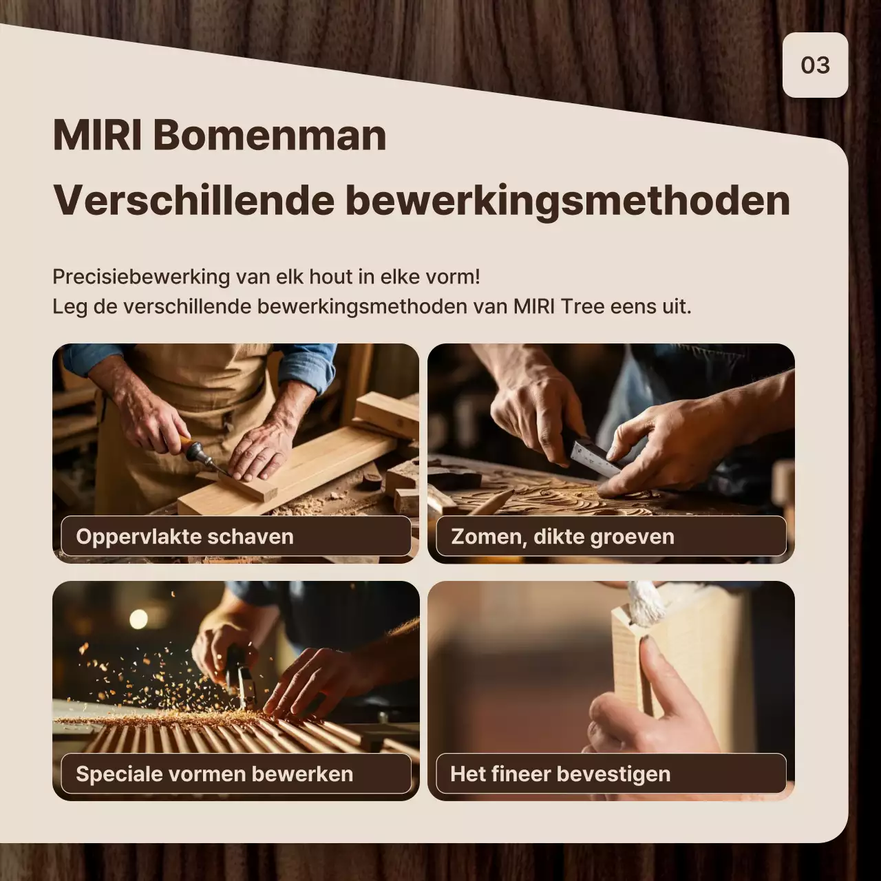 Advertentie voor bruin eenvoudig meubilair