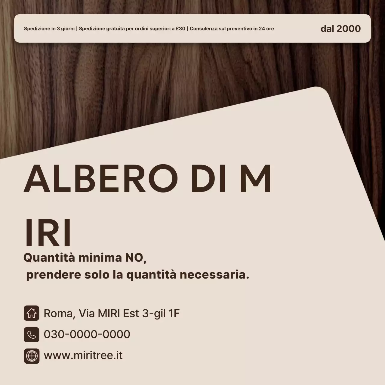 Pubblicità di mobili semplici marroni