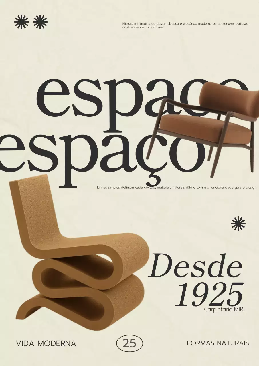 Anúncio de interior minimalista bege