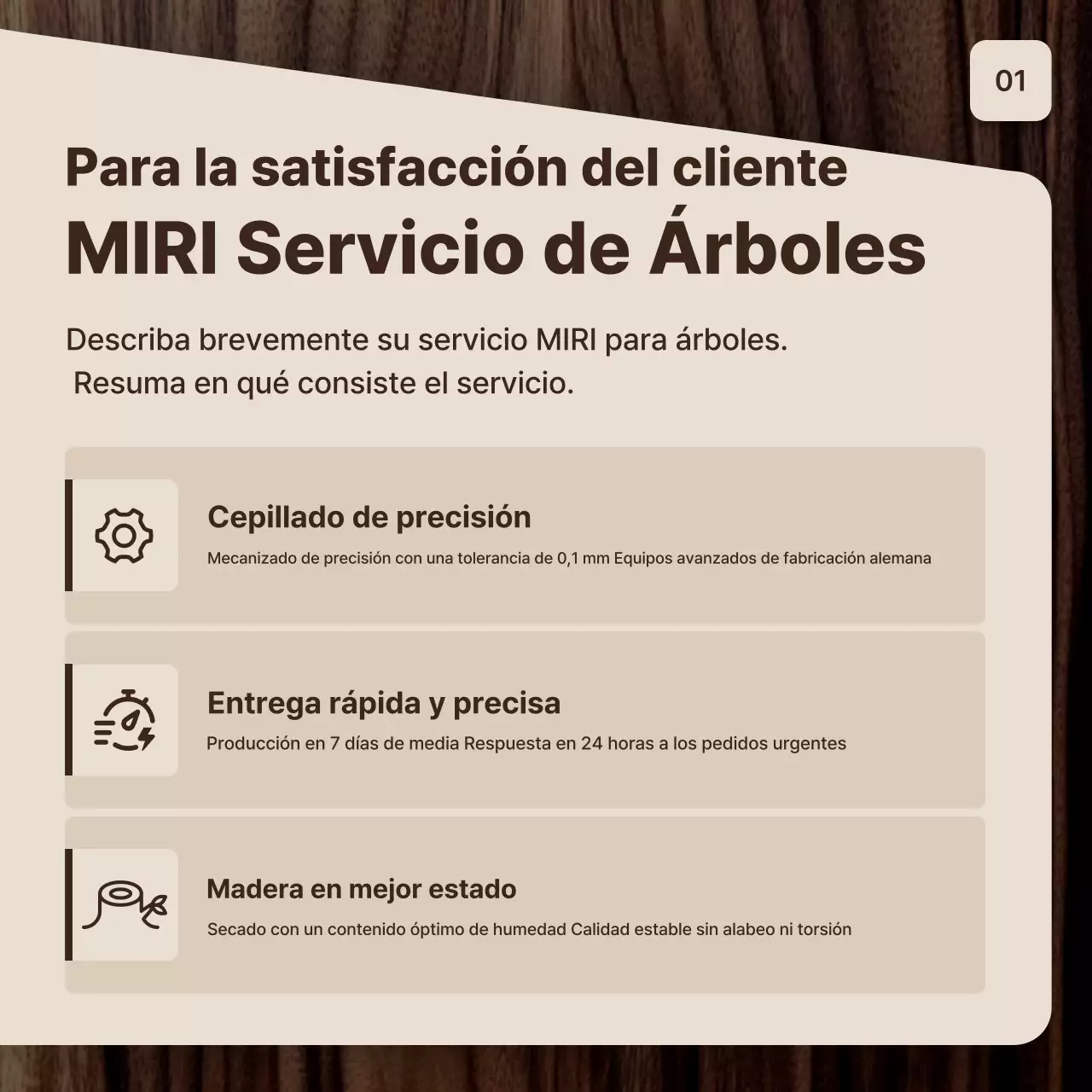 Anuncio de muebles sencillos de color marrón