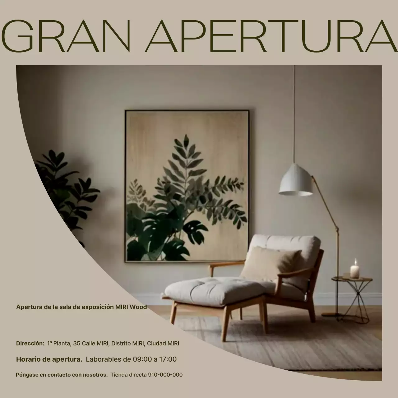 Abre una tienda de interiores moderna en color beige