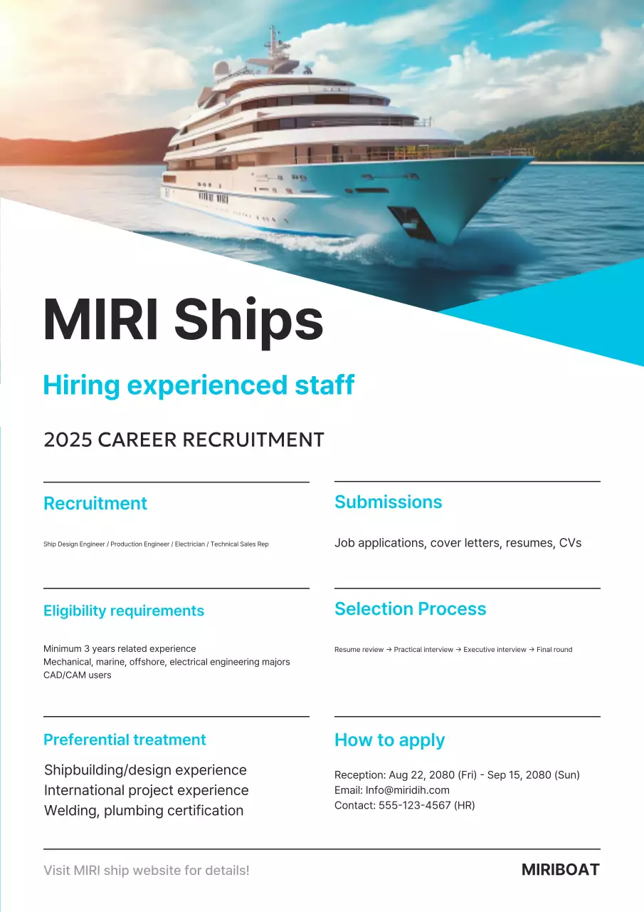 Recrutamento Moderno Azul Celeste