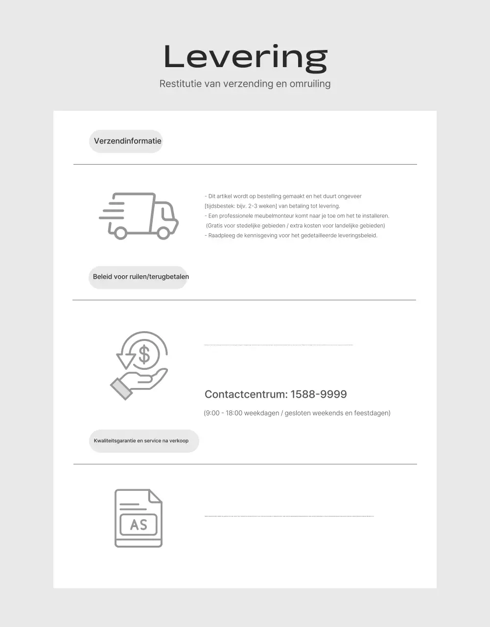 Beige minimalistische meubeladvertentie