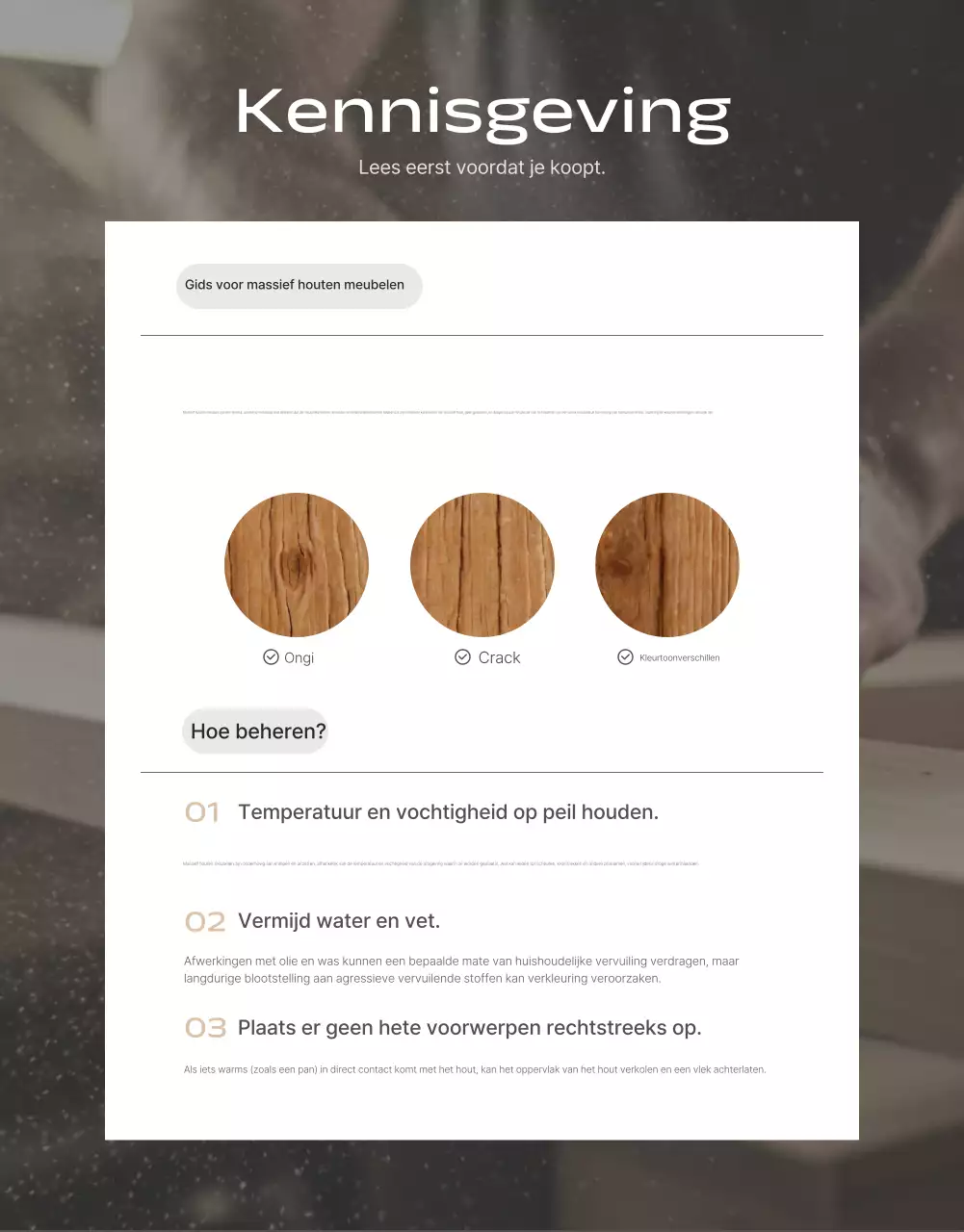 Beige minimalistische meubeladvertentie