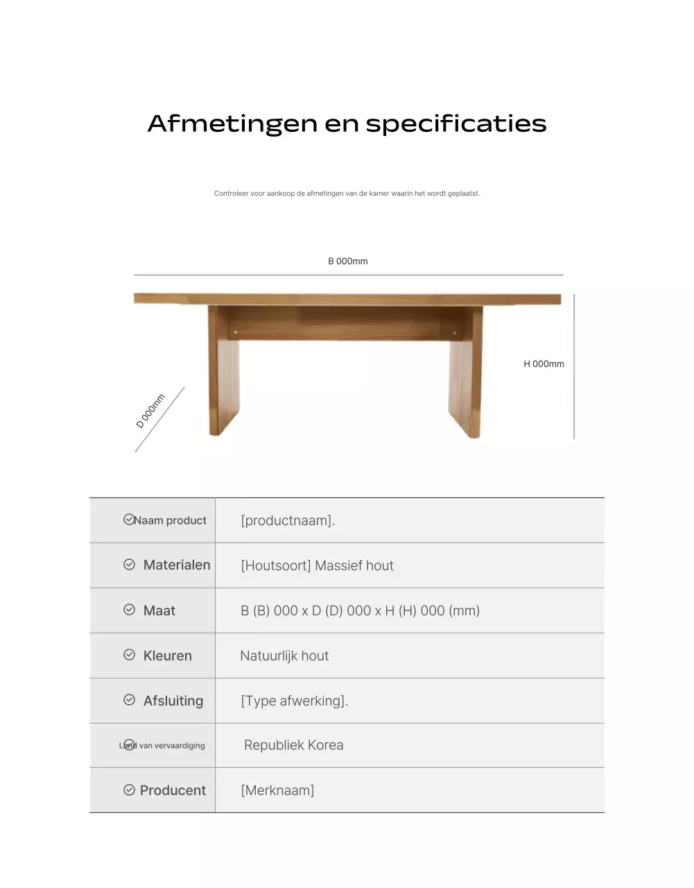 Beige minimalistische meubeladvertentie