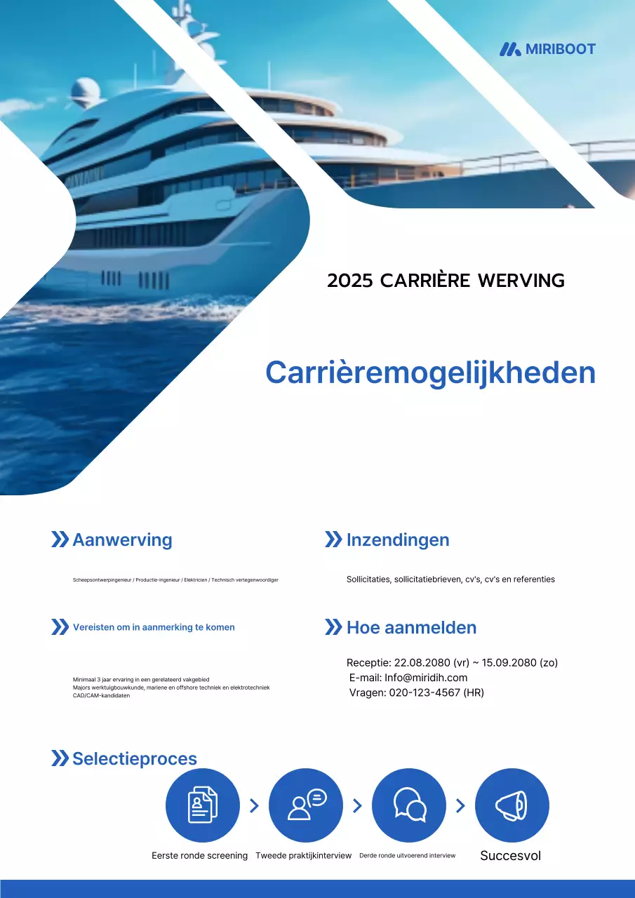 Blue Modern Wervingsaankondiging