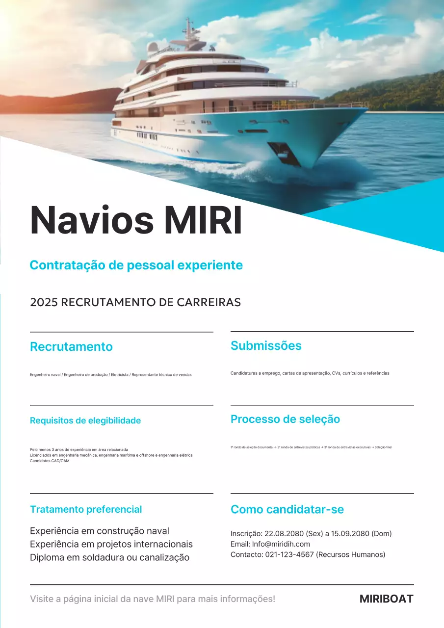 Recrutamento Moderno Azul Celeste