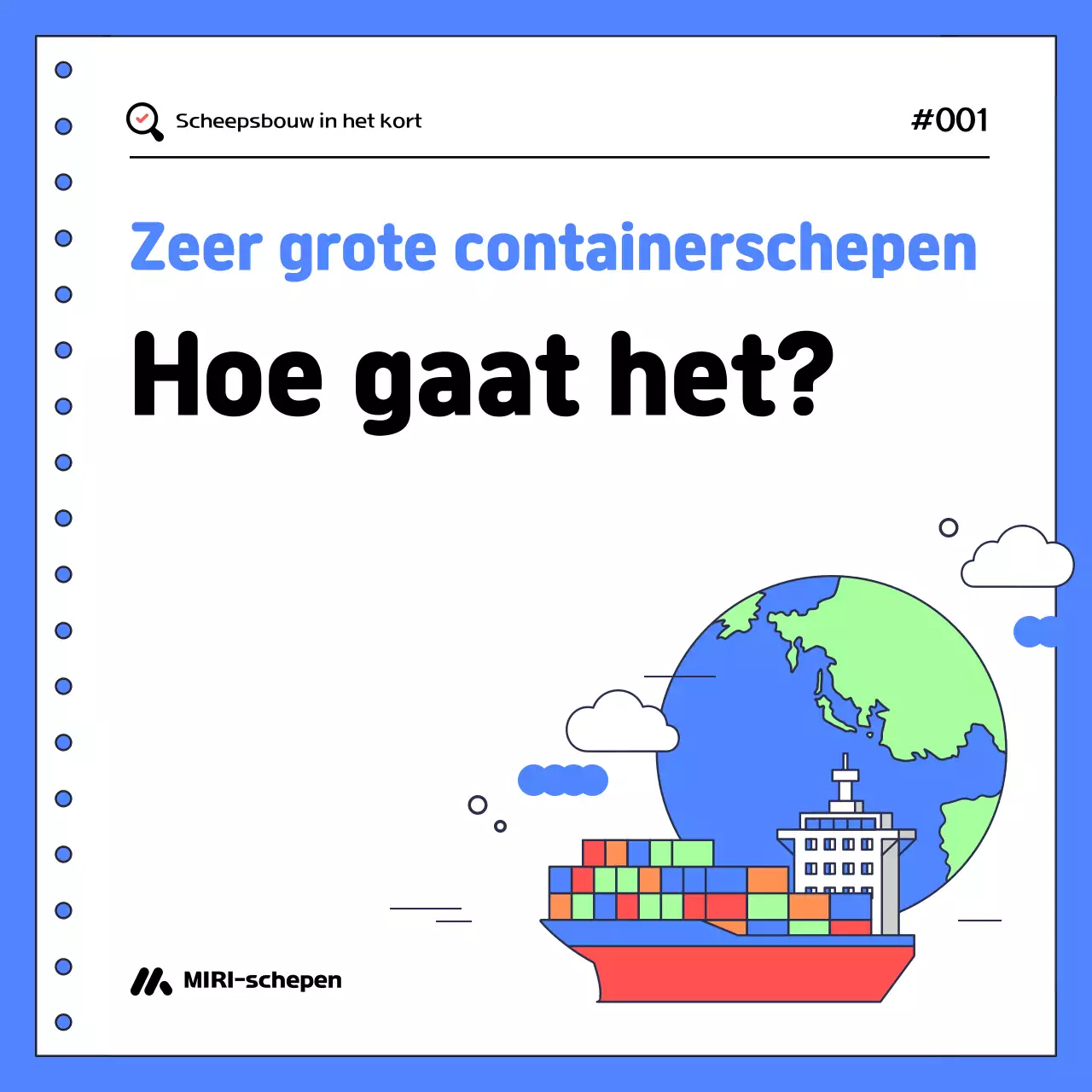 Blauwe eenvoudige scheepsbouwadvertentie